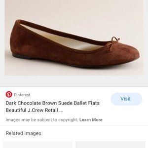 J Crew Suede Bow Ballet Flat 10 made in Italy